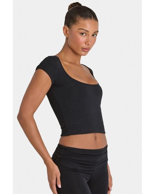 BO+TEE Black Buttercloud Crop Top