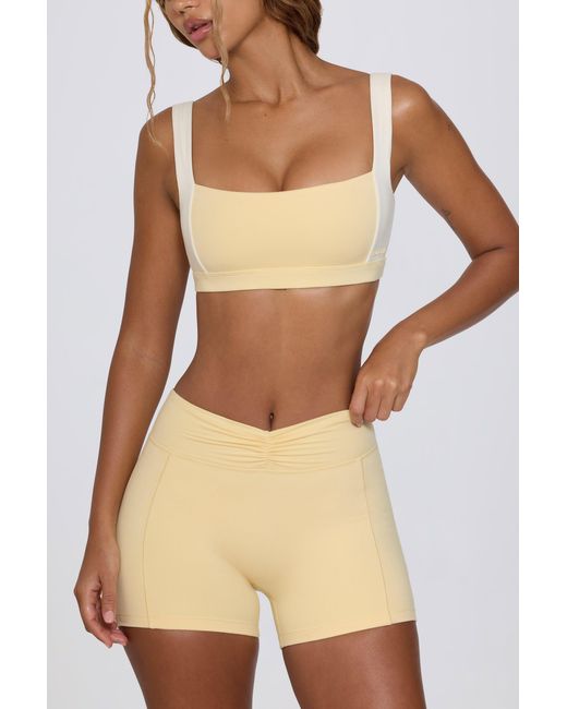 BO+TEE Yellow Ruched Mini Shorts