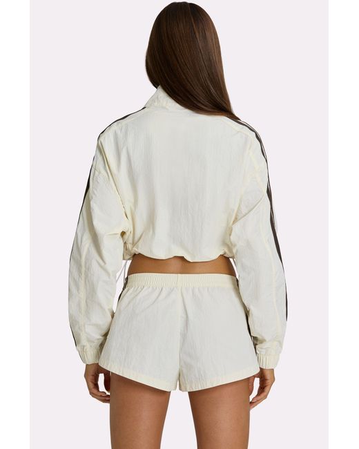 BO+TEE White Woven Zip-Up Track Jacket