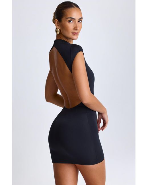 Oh Polly Black Ruched Mini Skirt