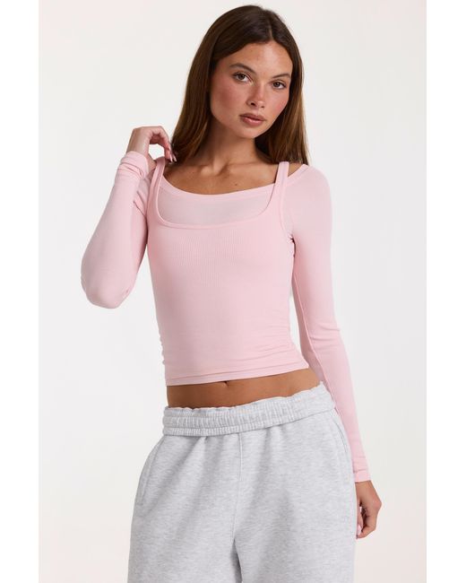 BO+TEE Pink Buttercloud Layered Top