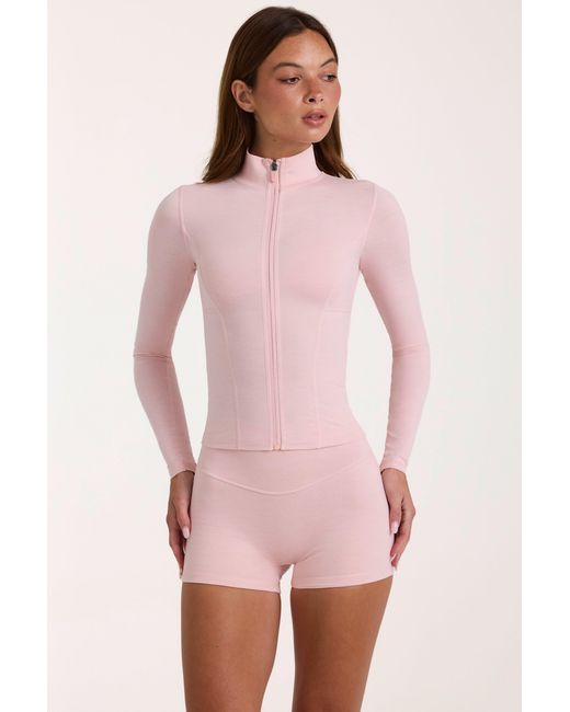 BO+TEE Pink Soft Active Zip-Up Jacket