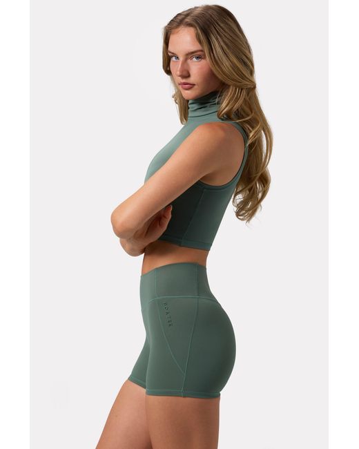BO+TEE Green Soft Active High Waist Mini Shorts