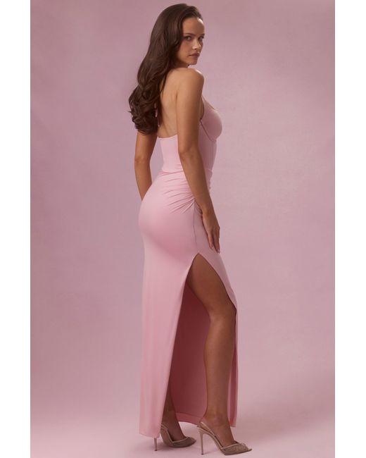 Oh Polly Pink Jersey Corset Bridesmaid Dress