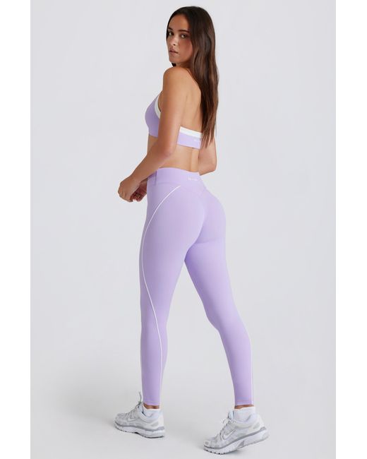 BO+TEE Purple Soft Active Twist-Front Leggings