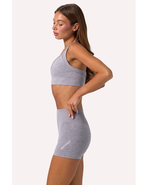 BO+TEE Gray Super Sculpt Seamless Mini Shorts