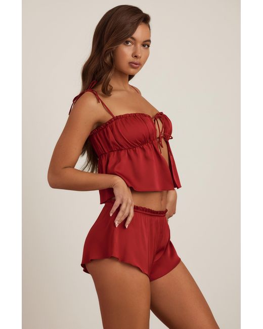 Oh Polly Mid-Rise Flared Shorts
