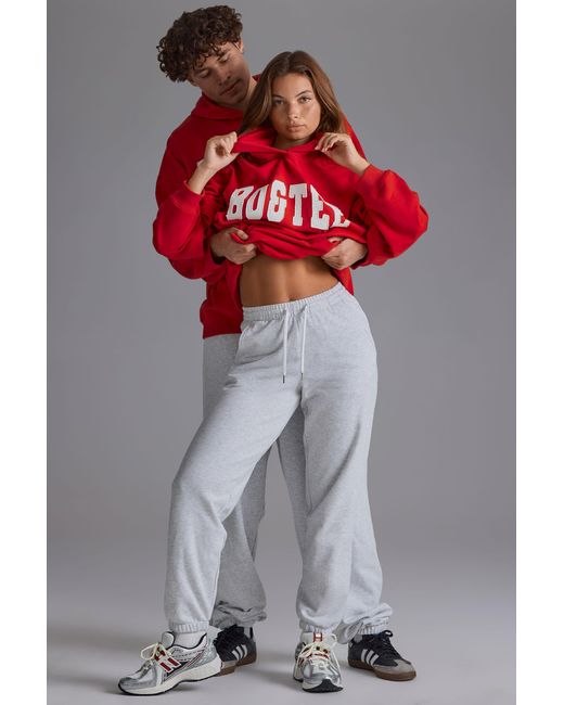 BO+TEE Gray Soft Cotton Jersey Relaxed Mid-Rise Joggers
