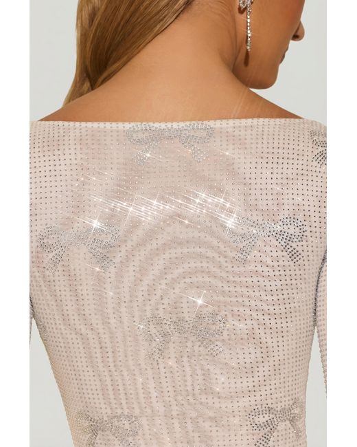Oh Polly White Embellished Bow-Detail Top