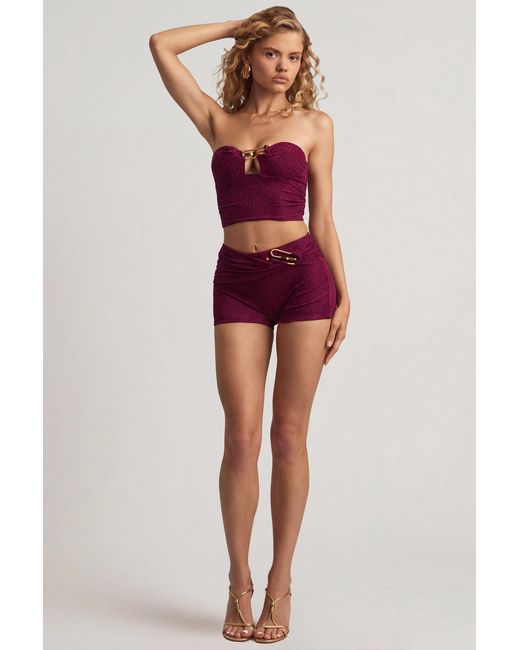 Oh Polly Purple Mid-Rise Shorts