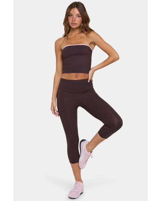 BO+TEE Brown Soft Active Capri Leggings