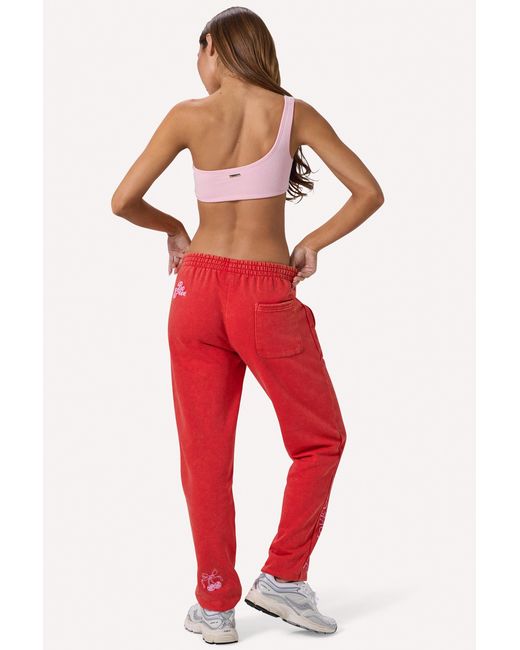 BO+TEE Red Brushed Jersey Oversized Joggers