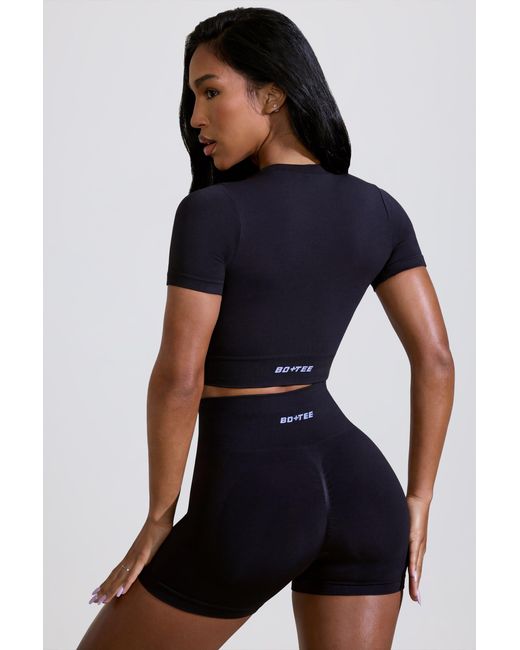 BO+TEE Black High Waist Define Luxe Mini Shorts