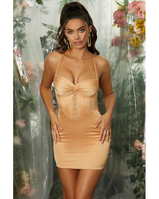 Dead Natural Pleated Bust Corset Mini Dress