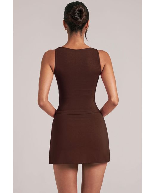 Oh Polly Brown Square-Neck Top