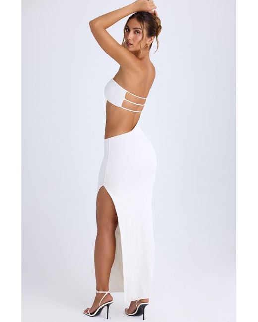 Oh Polly White Cut-Out Bandeau Maxi Dress