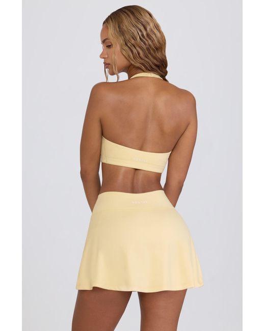 BO+TEE Yellow Brushed Jersey Crossover Mini Skort