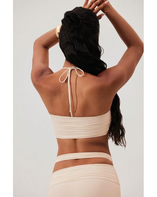 Oh Polly White Ruched Waist Hardware Detail Maxi Skirt