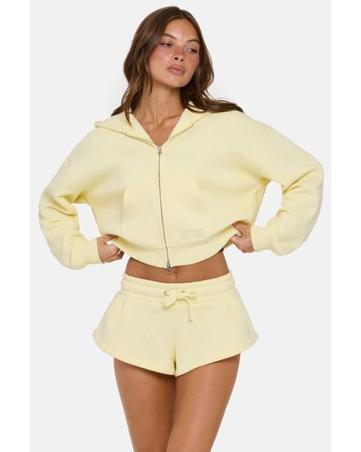 BO+TEE Yellow Mid-Rise Mini Shorts