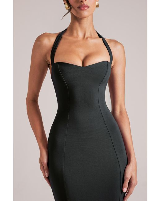 Oh Polly Black Halterneck Midaxi Dress