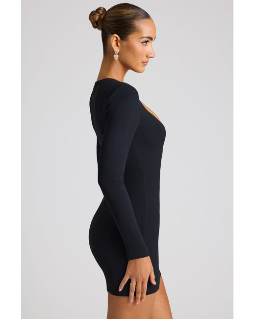 Oh Polly Black Heart Cut Out Long Sleeve Mini Dress