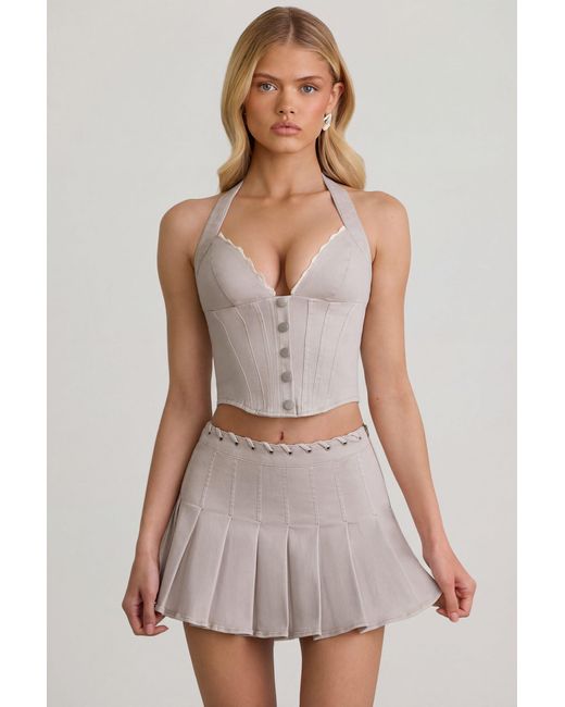 Oh Polly White Halterneck Corset Top