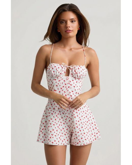 Oh Polly Multicolor Ruched Backless Playsuit