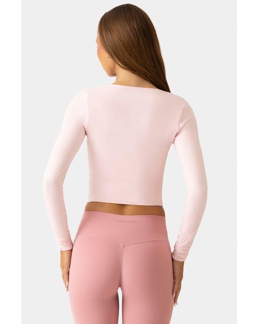 BO+TEE Pink Soft Jersey Wrap Top
