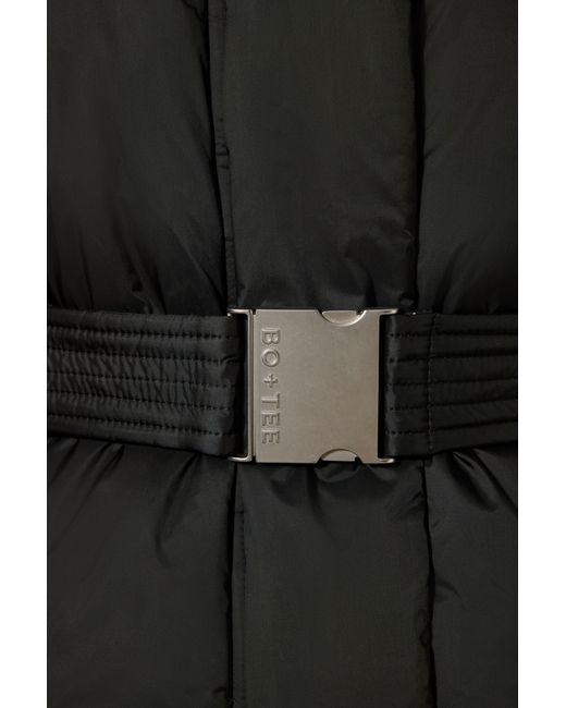 BO+TEE Black Waterproof Belted Oversized Ski Jacket