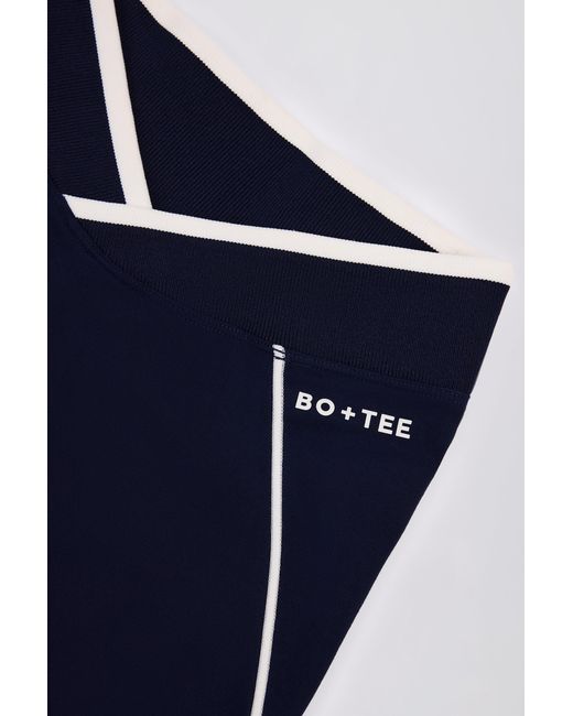 BO+TEE Blue Soft Active Crossover Contrast Leggings
