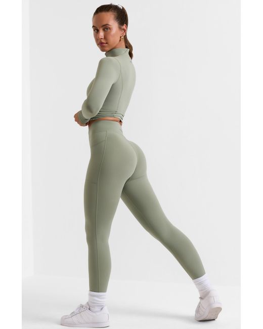 BO+TEE Green Soft Active Full-Length Leggings