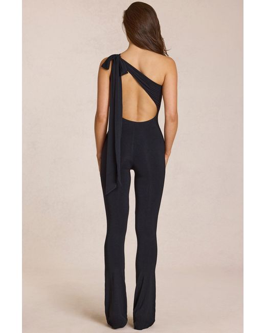 Oh Polly Black Modal One-Shoulder Jumpsuit