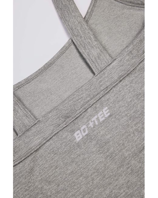 BO+TEE Gray Super Sculpt Seamless Longline Camisole Top