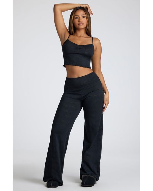 Oh Polly Multicolor Tall Mid Rise Straight Leg Pointelle Trousers