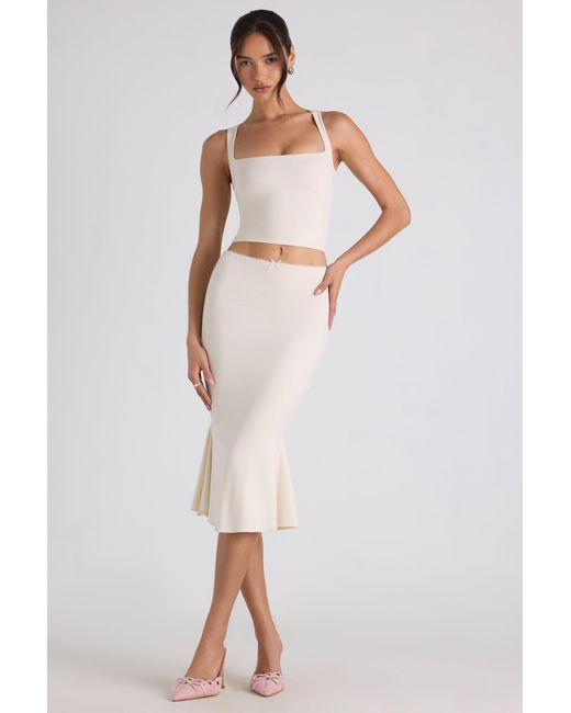 Oh Polly White Modal Bow-Detail Crop Top