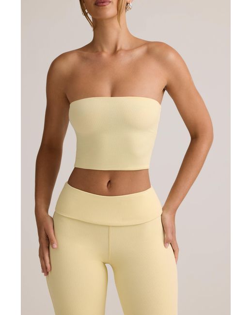 Oh Polly Yellow Modal Strapless Crop Top