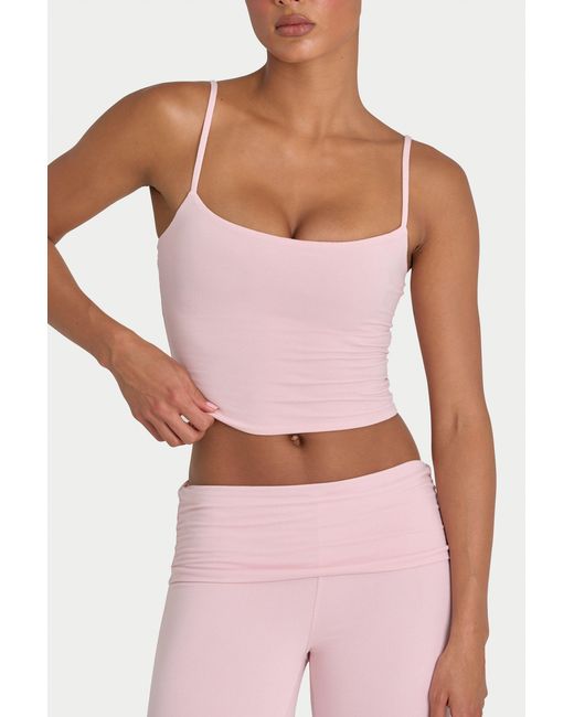 BO+TEE Pink Buttercloud Crop Tank Top
