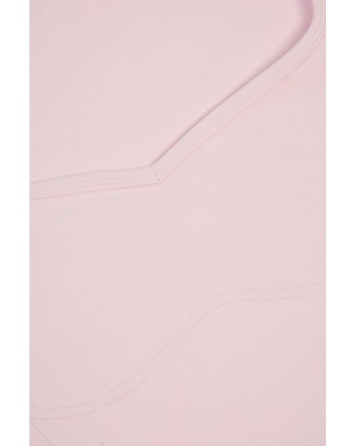 BO+TEE Pink Soft Active Sweetheart-Neck Crop Top