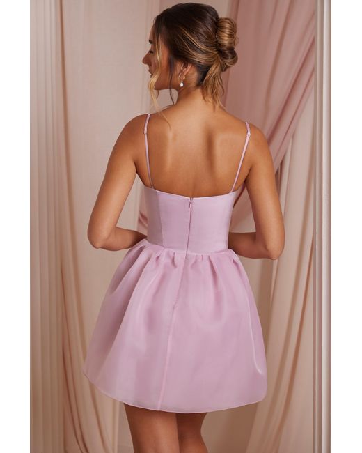 Oh Polly Pink Tulle Skirt Corset Mini Dress