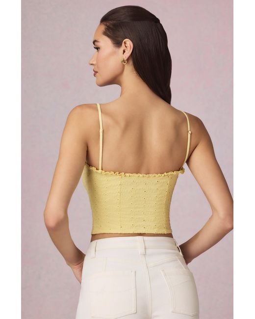 Oh Polly Yellow Modal Broderie Anglaise Camisole Top