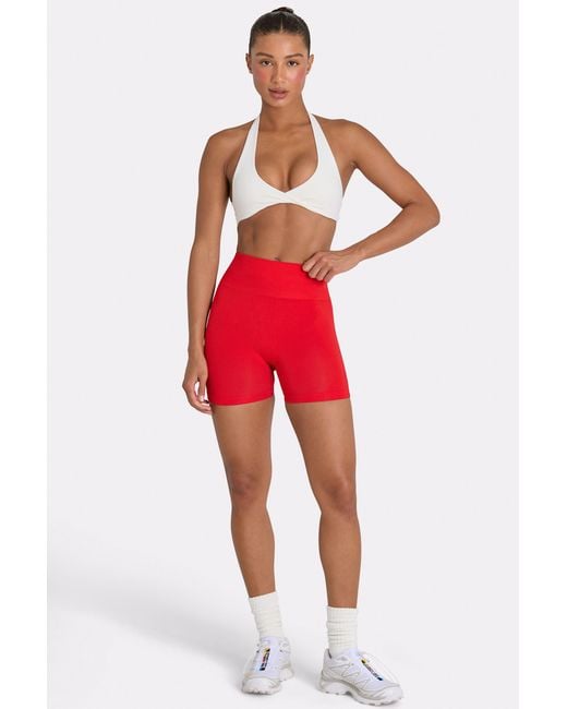 BO+TEE Red Define Luxe High-Waist Mini Shorts