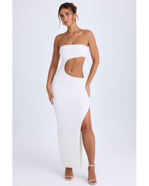 Oh Polly White Cut-Out Bandeau Maxi Dress