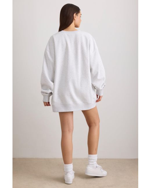 BO+TEE Gray Oversized Crew Neck Sweatshirt