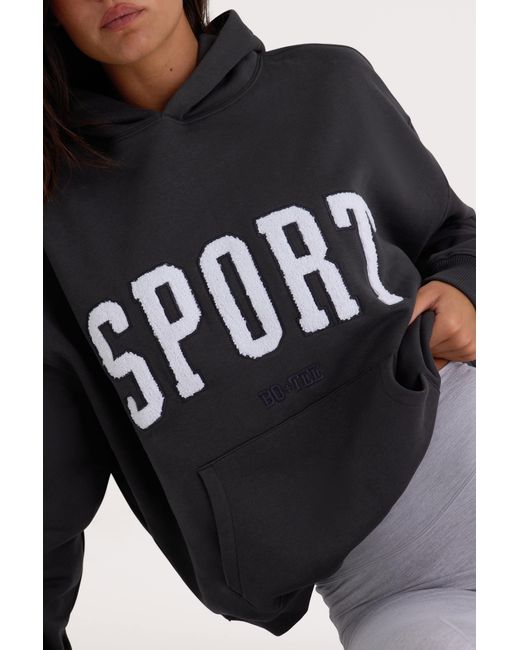 BO+TEE Black Soft Cotton Fleece Oversized Hoodie