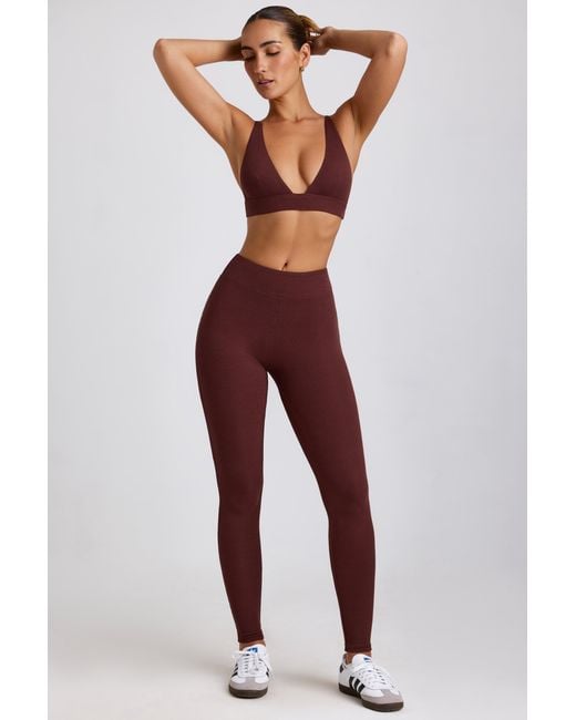 Oh Polly Brown Ribbed Modal Triangle Bralette