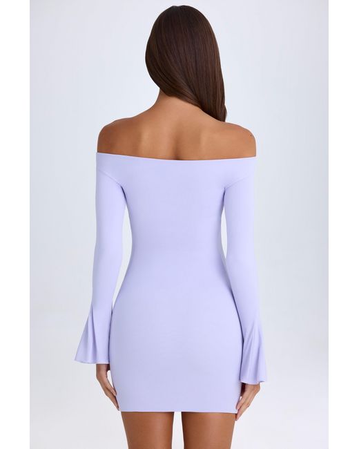 Oh Polly Purple Off-Shoulder Cut-Out Mini Dress