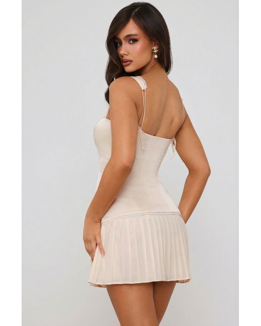 Oh Polly White Bow-Detail Lace-Up Corset Mini Dress