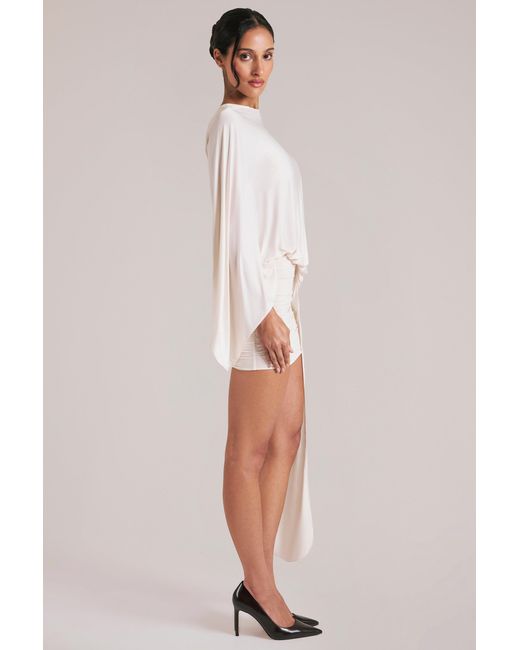 Oh Polly White Draped Cape Mini Dress