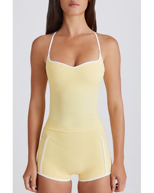 BO+TEE Yellow Soft Active Cross-Back Tank Top