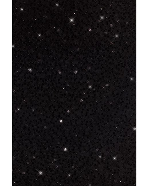 Oh Polly Black Embellished Plunge Halter Neck Evening Gown
